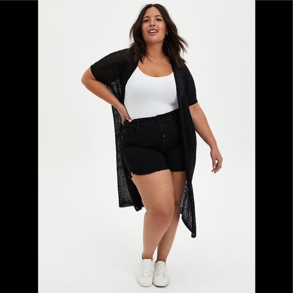 NWT TORRID BLACK STRIPE DOLMAN DUSTER COVER UP